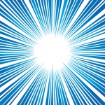 青色の効果線・集中線イラレデータ