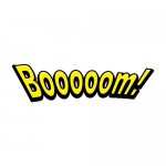 「Booooom!」英語の爆発効果音イラスト素材