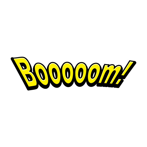 「Booooom!」英語の爆発効果音イラスト素材