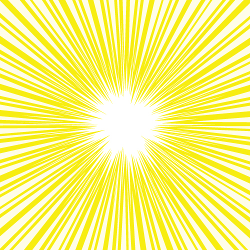 黄色い集中線・効果線イラスト