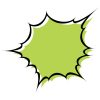 緑色のハジけた吹き出しのイラスト素材